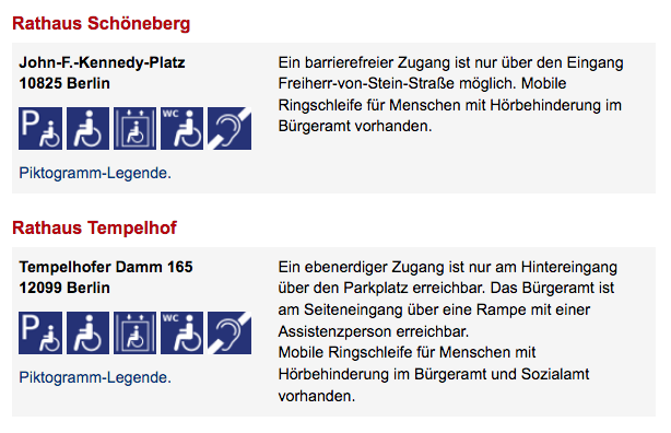 Accessibility in government buildings within the Tempelhof-Schöneberg Bezirk